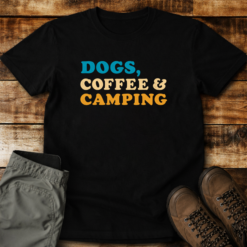 Dogs Coffee Camping Unisex T-shirt
