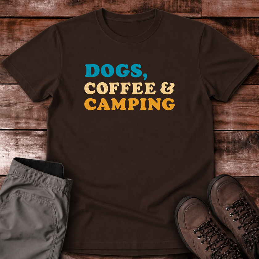Dogs Coffee Camping Unisex T-shirt