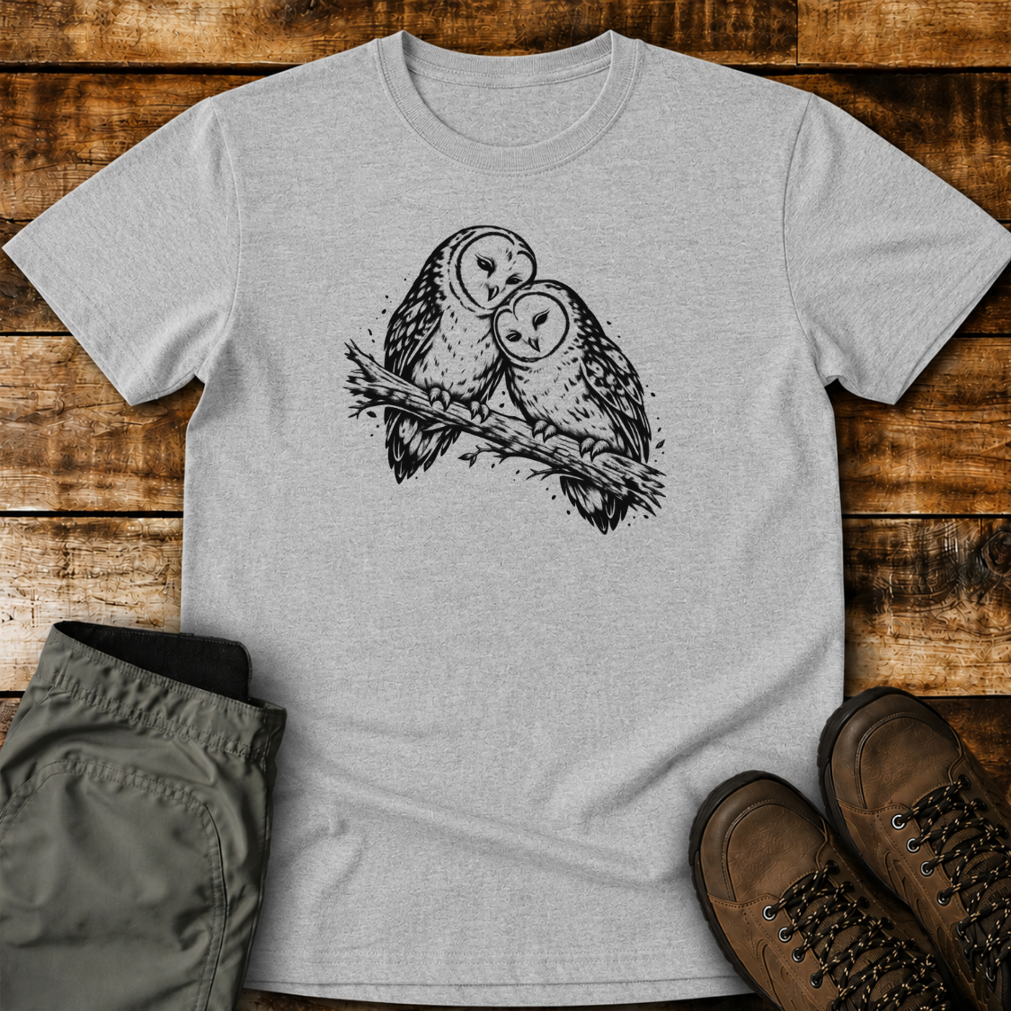 Woodland Owl Pair Unisex T-shirt