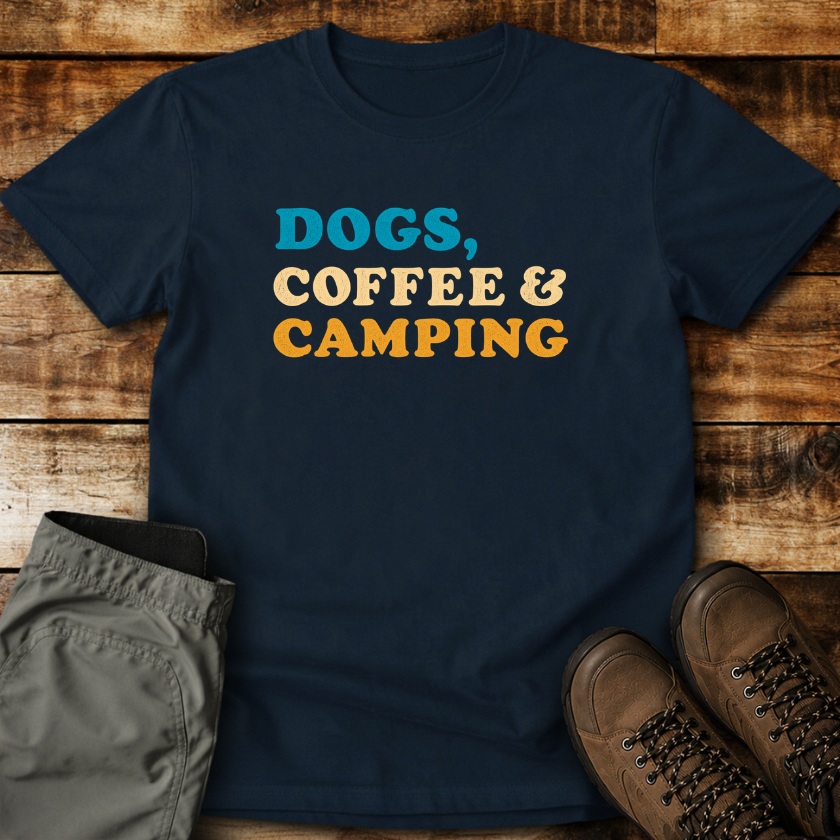 Dogs Coffee Camping Unisex T-shirt