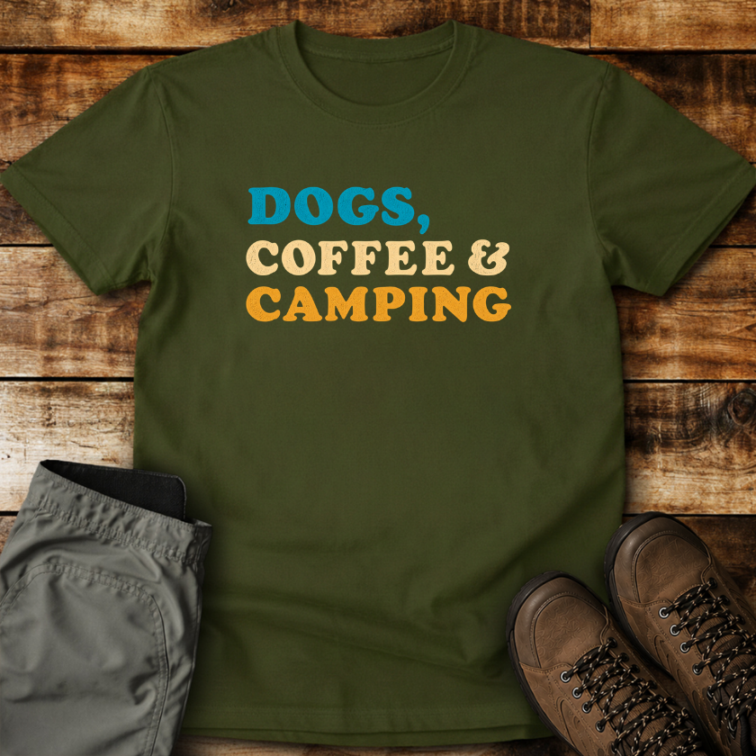 Dogs Coffee Camping Unisex T-shirt